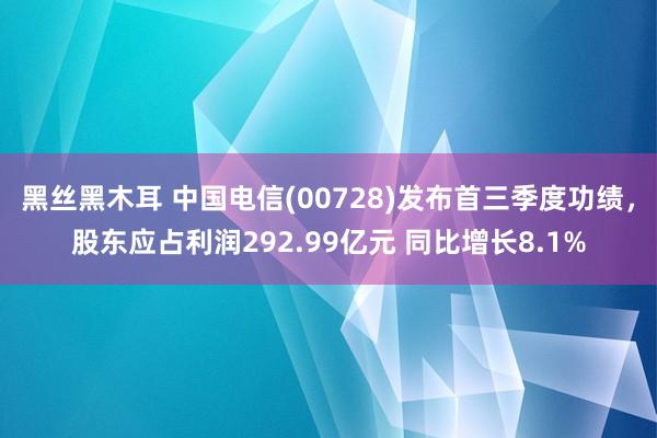 黑丝黑木耳 中国电信(00728)发布首三季度功绩，股东应占利润292.99亿元 同比增长8.1%