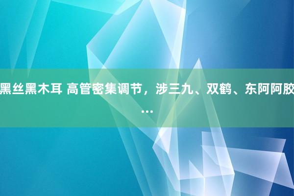 黑丝黑木耳 高管密集调节，涉三九、双鹤、东阿阿胶...