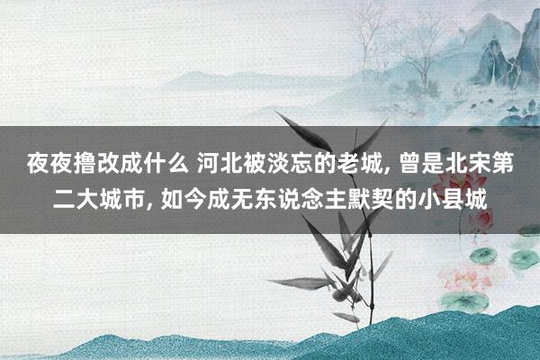 夜夜撸改成什么 河北被淡忘的老城， 曾是北宋第二大城市， 如今成无东说念主默契的小县城