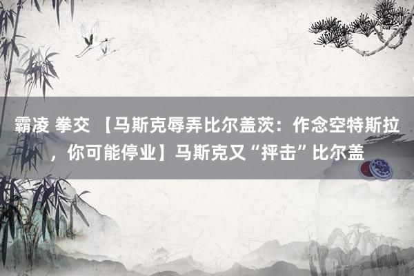霸凌 拳交 【马斯克辱弄比尔盖茨：作念空特斯拉，你可能停业】马斯克又“抨击”比尔盖