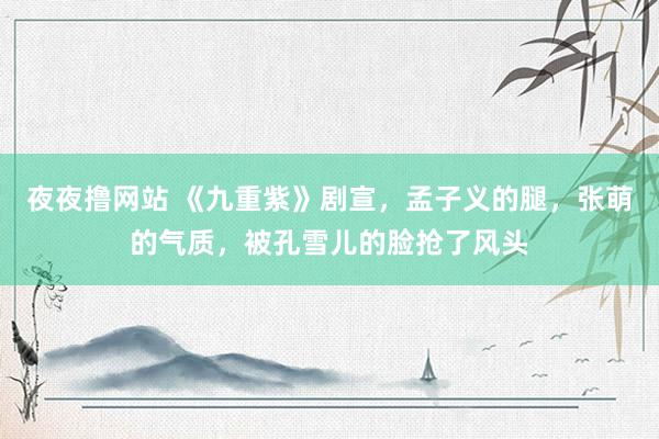 夜夜撸网站 《九重紫》剧宣，孟子义的腿，张萌的气质，被孔雪儿的脸抢了风头