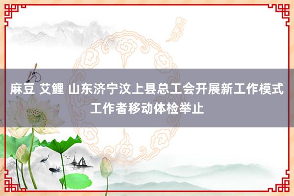 麻豆 艾鲤 山东济宁汶上县总工会开展新工作模式工作者移动体检举止