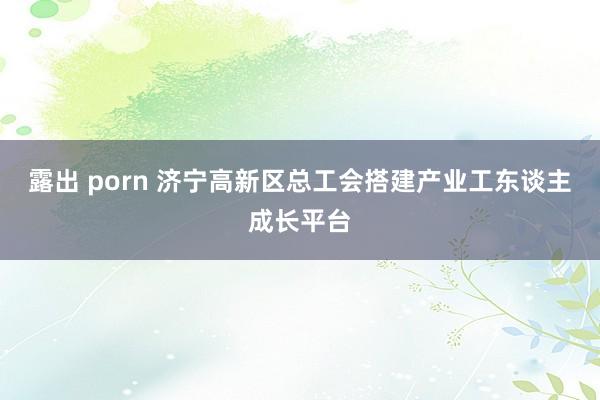 露出 porn 济宁高新区总工会搭建产业工东谈主成长平台
