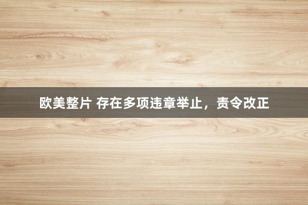 欧美整片 存在多项违章举止，责令改正