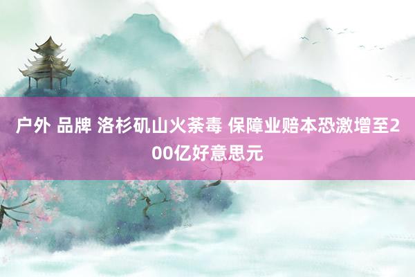 户外 品牌 洛杉矶山火荼毒 保障业赔本恐激增至200亿好意思元
