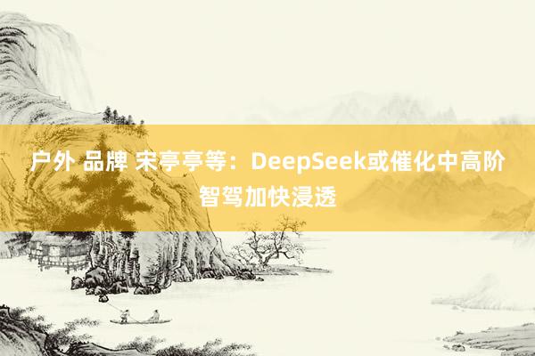户外 品牌 宋亭亭等：DeepSeek或催化中高阶智驾加快浸透