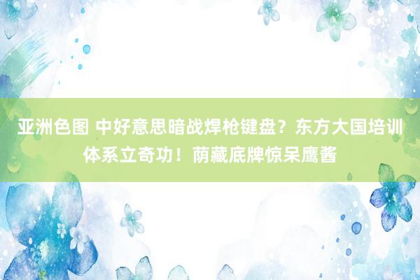 亚洲色图 中好意思暗战焊枪键盘？东方大国培训体系立奇功！荫藏底牌惊呆鹰酱