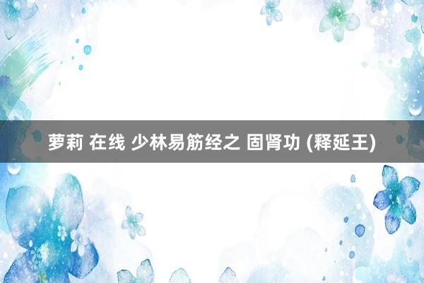 萝莉 在线 少林易筋经之 固肾功 (释延王)
